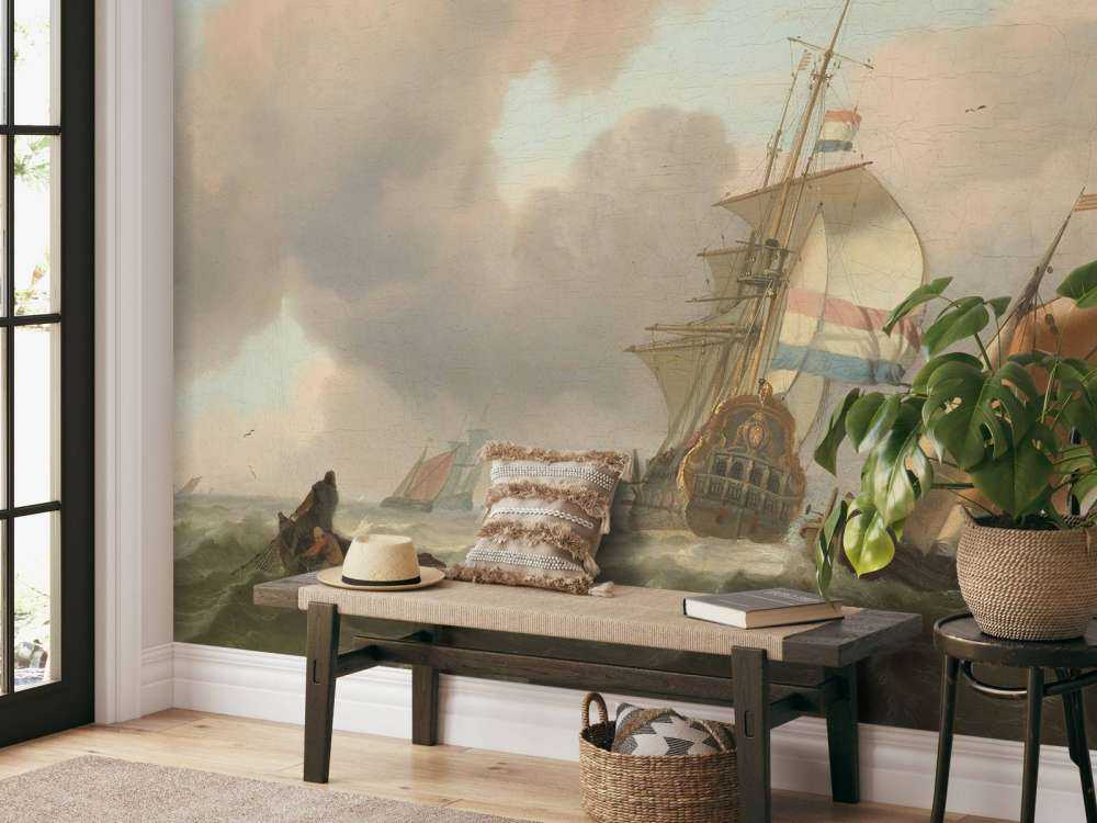 Mare roccioso con le navi