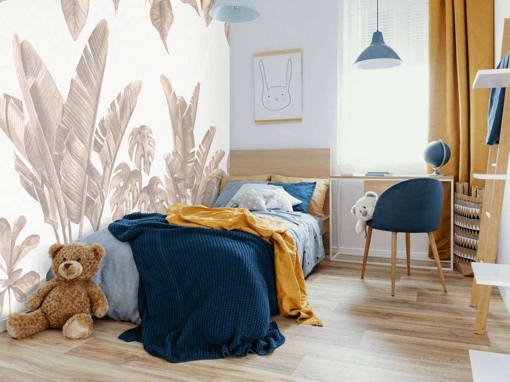 Foglie di giungla in taupe