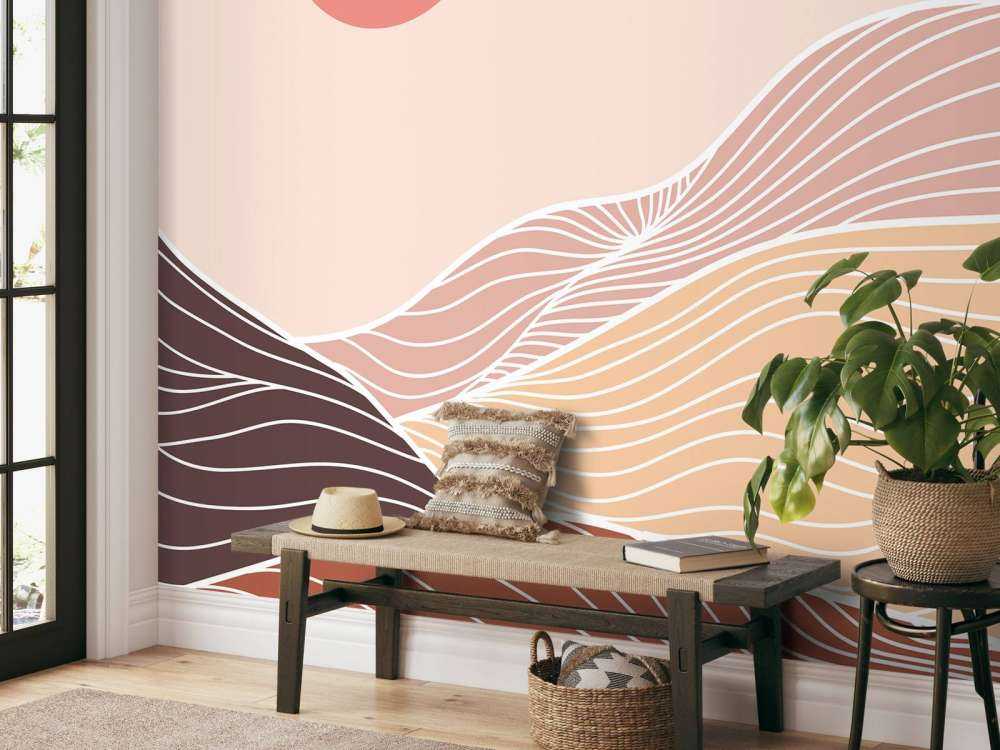 Montagne lineari con il sole