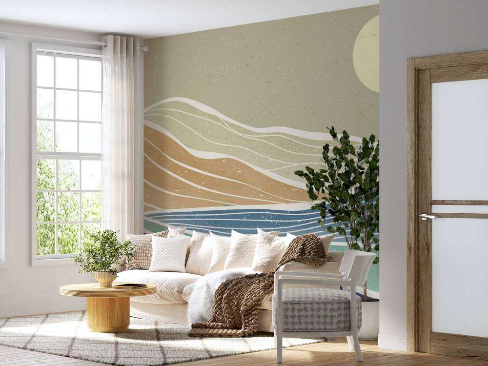 Onde dell'oceano colorate dal sole