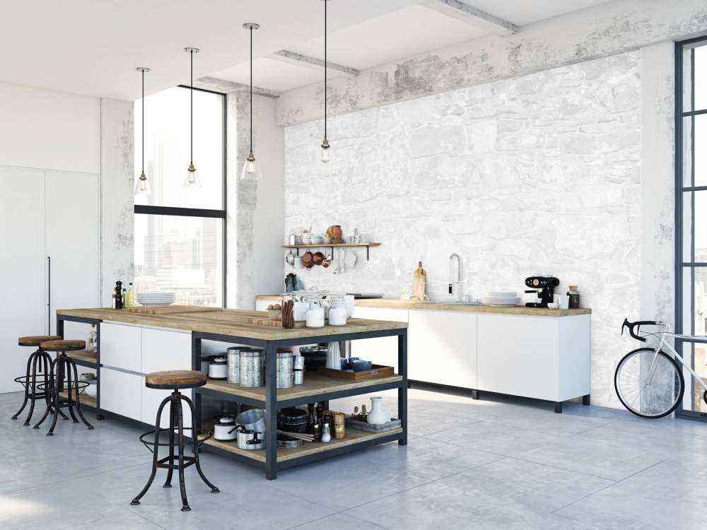 Vecchio muro con mattoni bianchi