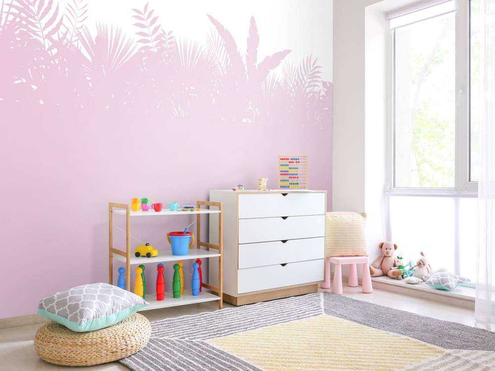 Sagome di foglie di palma, rosa