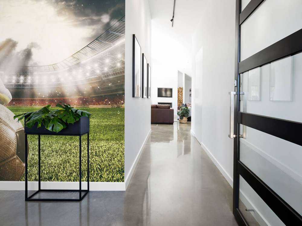 Voetballer in stadion