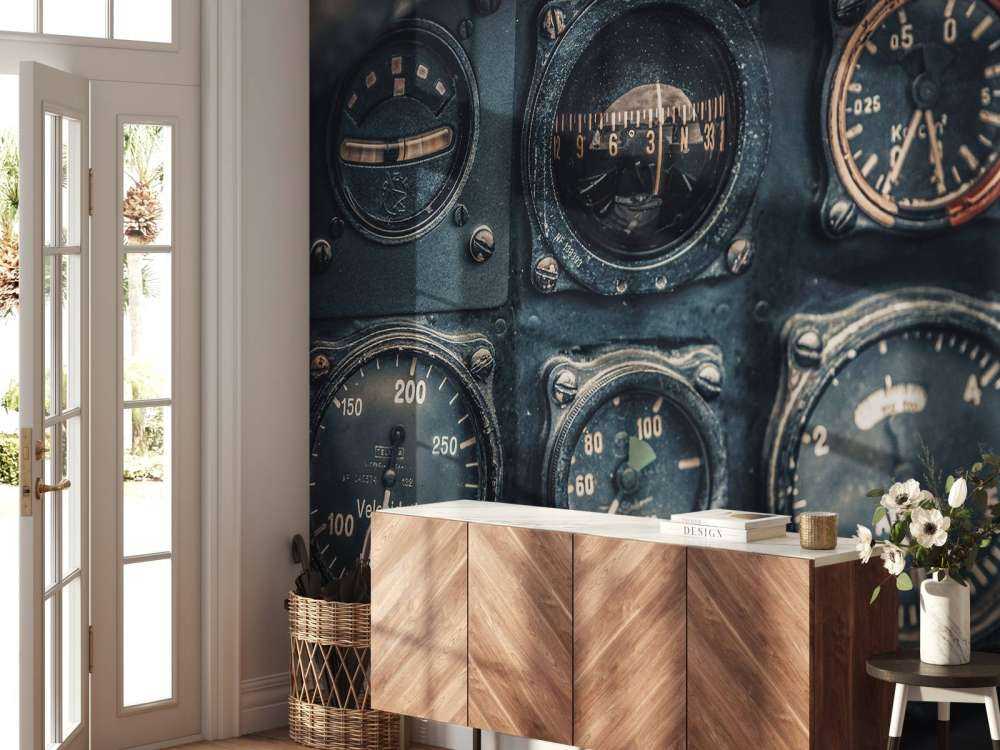 Dettaglio della cabina di pilotaggio degli aerei d'epoca