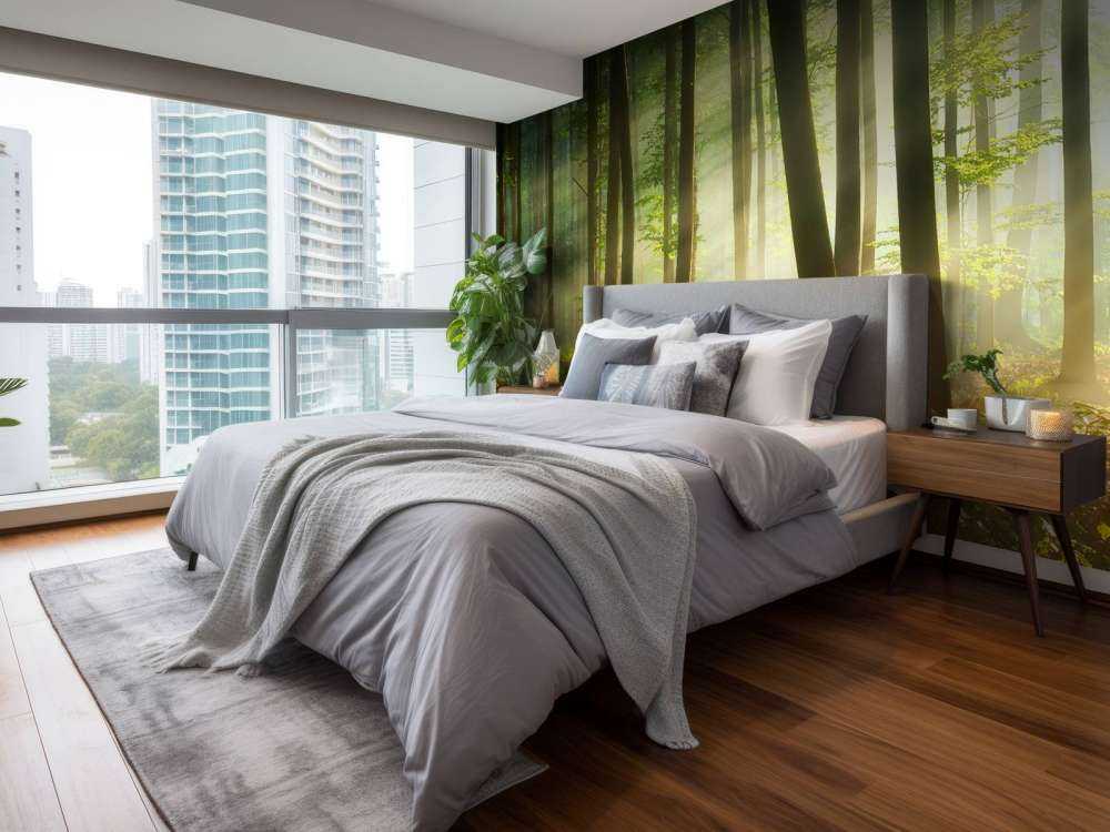 Il sole del mattino tra gli alberi