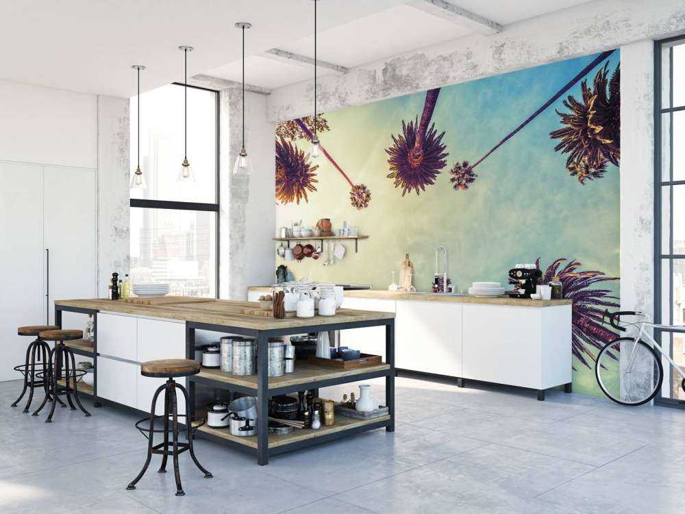 Vista dal basso delle palme