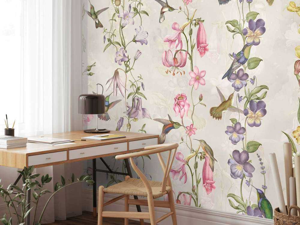 Fiori di prato e giardino taupe