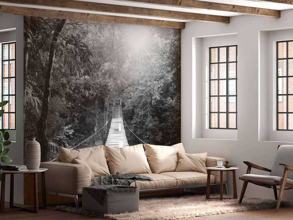 Ponte sospeso in bianco e nero