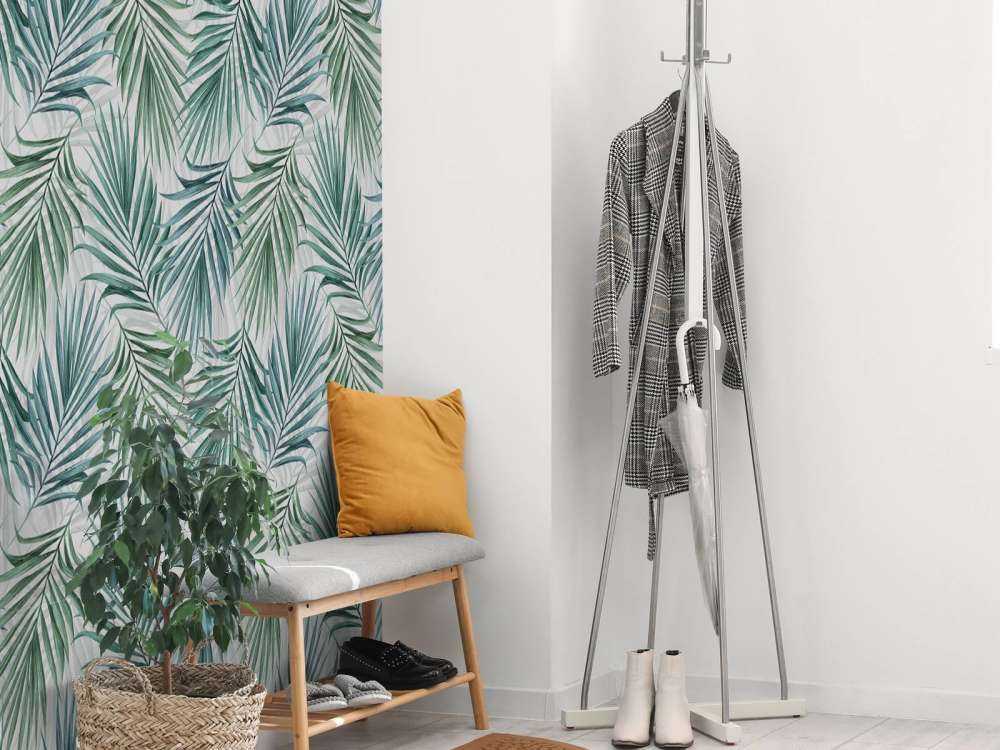 Foglie di palma blu e verde