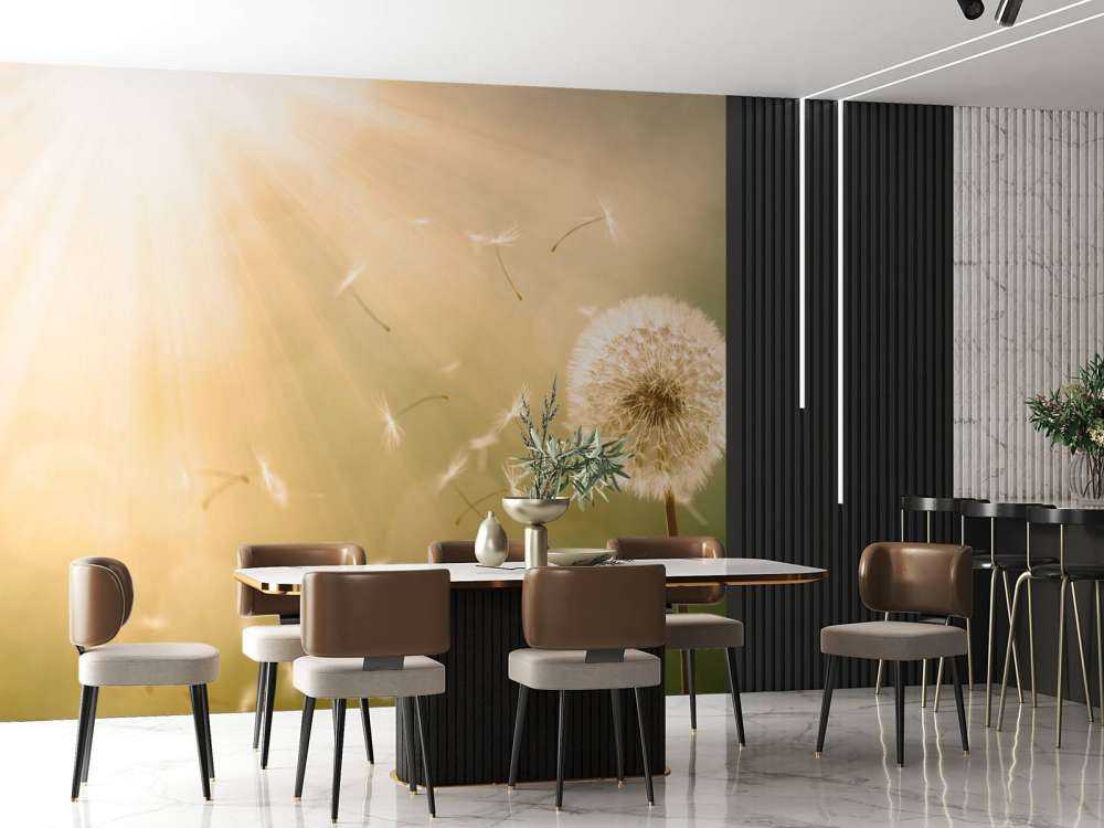 Dente di leone nel vento