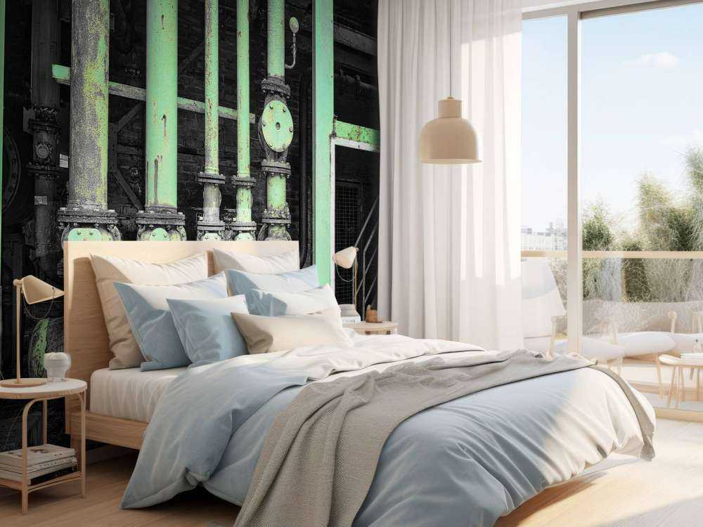 Vecchi tubi verdi colorati