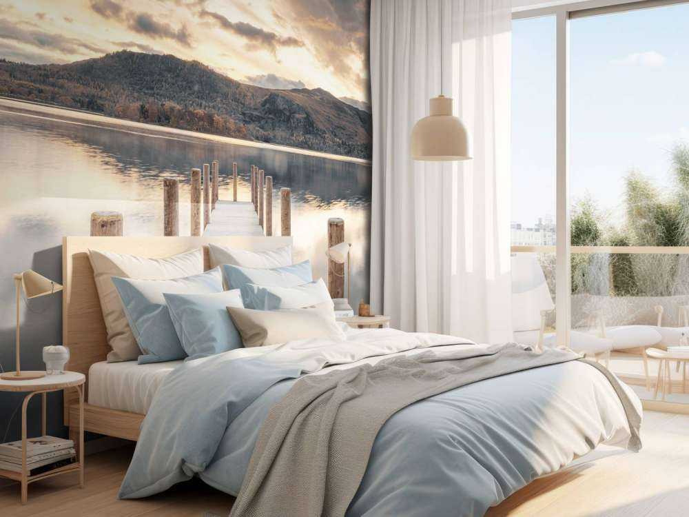 Molo di legno su un lago