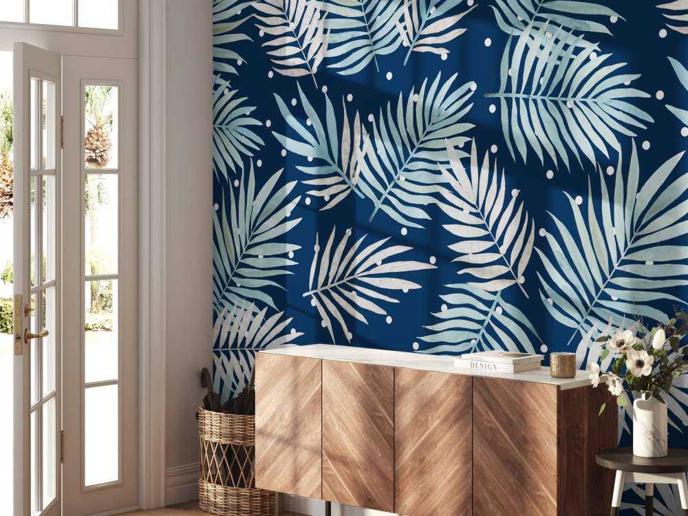 Motivo con foglie tropicali