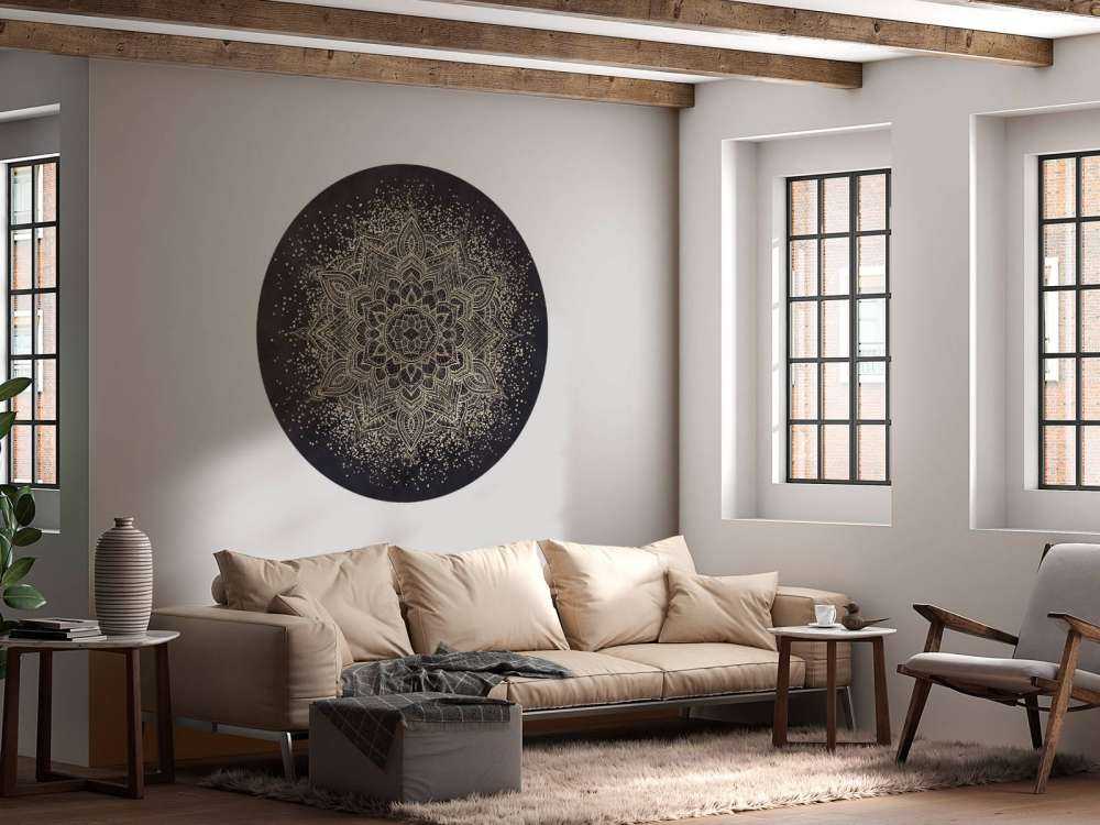 Mandala scintillante dorato - blu scuro