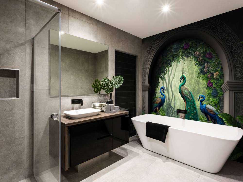 Trio di Pavoni in Giardino Segreto