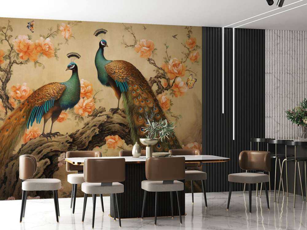 Danza del Pavone nel Bagliore della Fioritura