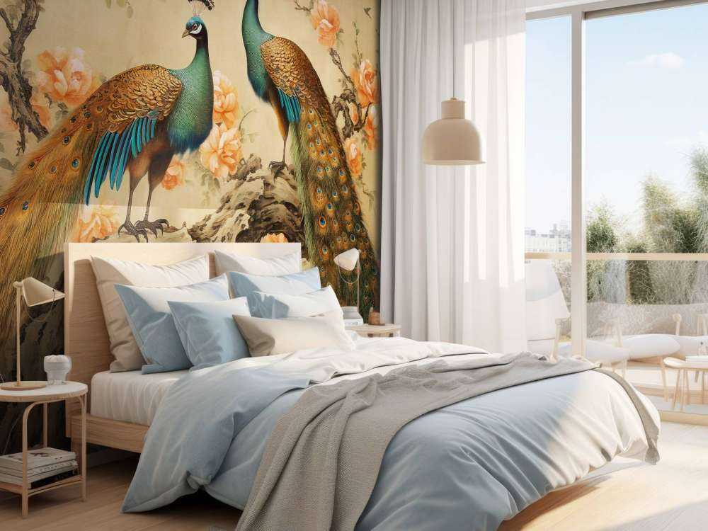 Danza del Pavone nel Bagliore della Fioritura