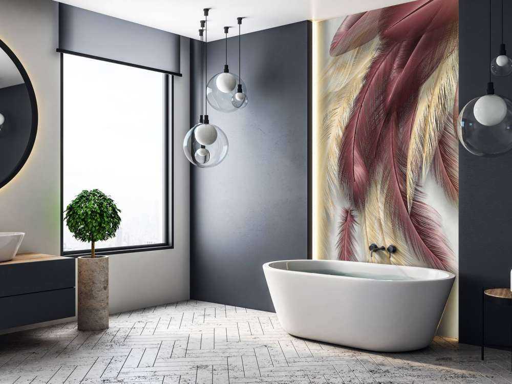 Plumas sobre hormigón