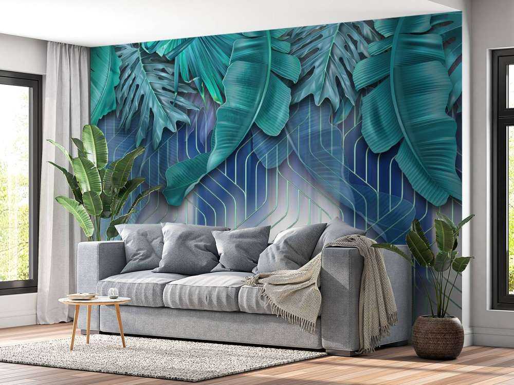 Hojas verdes y líneas verdes gráficas