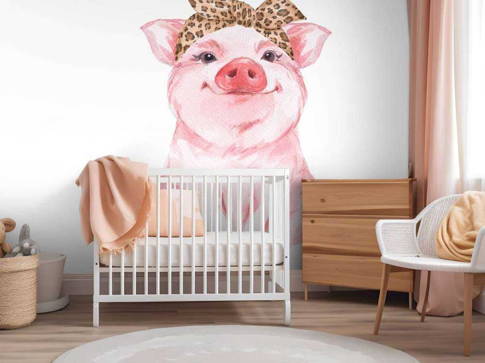 Divertente porcellino con una bandana