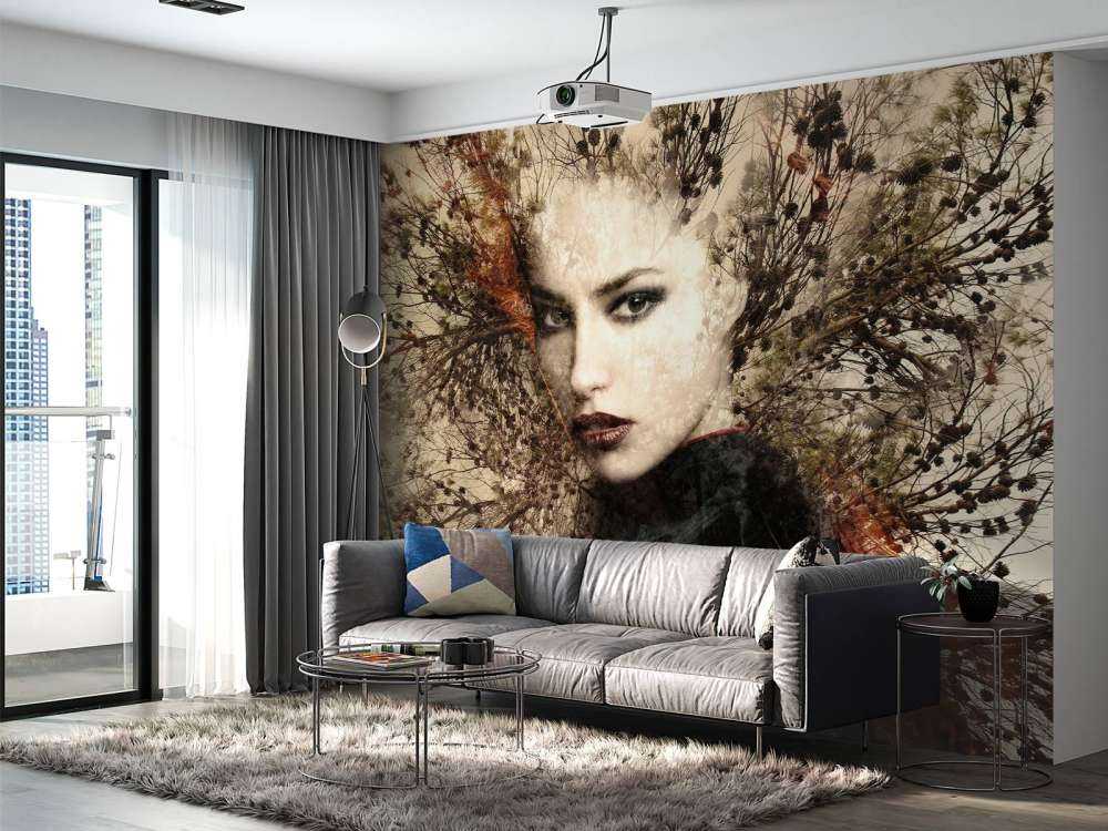 Donna e rami aggraziati