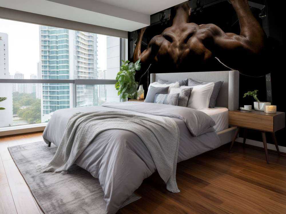 Uomo con la schiena muscolosa