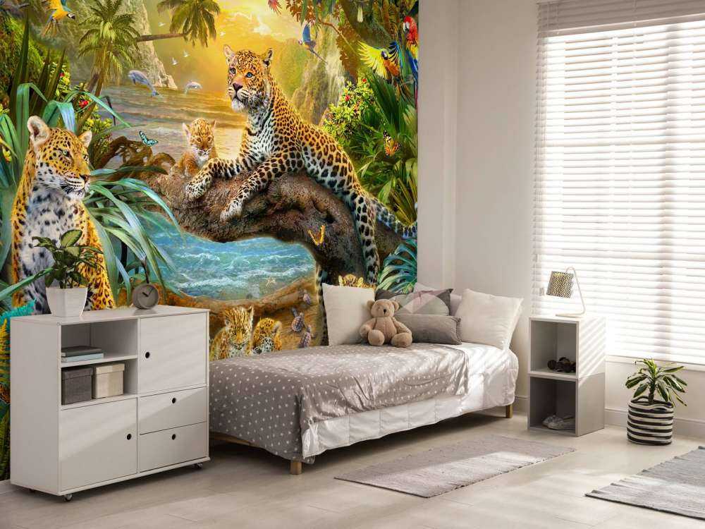 Leopards Family in the Bay