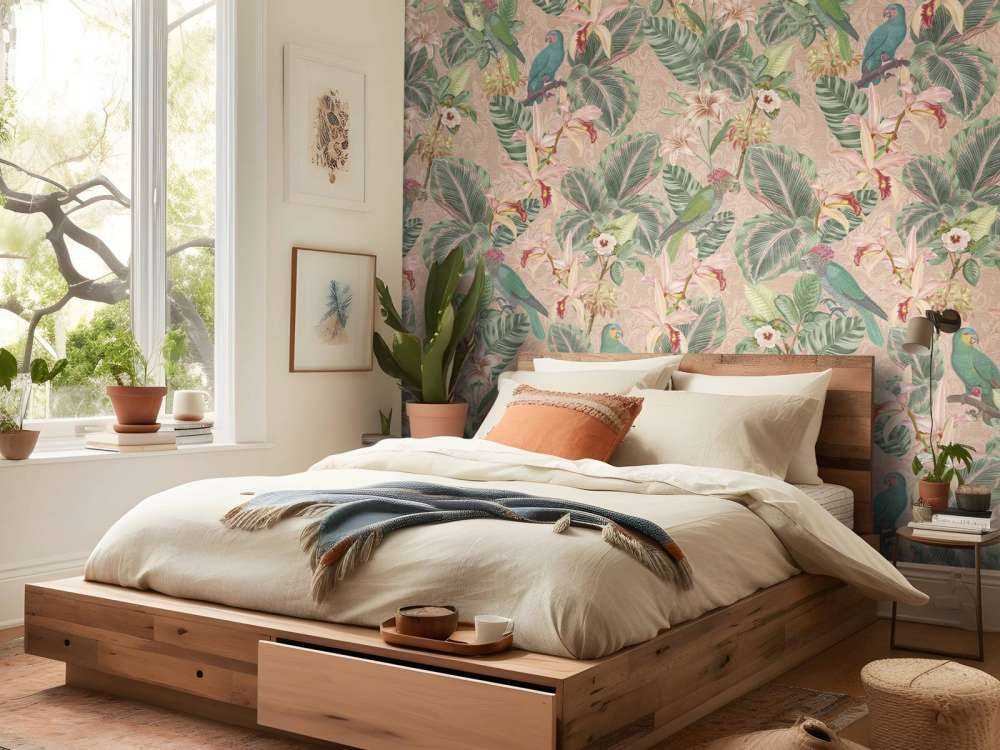 Uccelli e pappagalli della giungla tropicale - terracotta