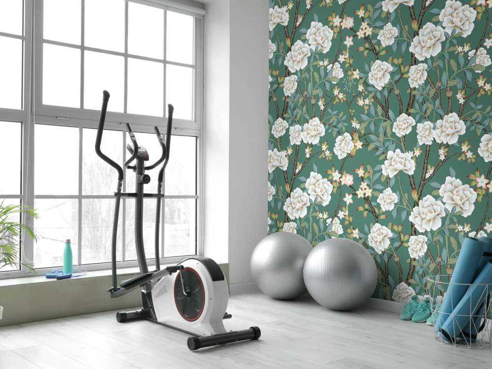 Peonie su sfondo verde