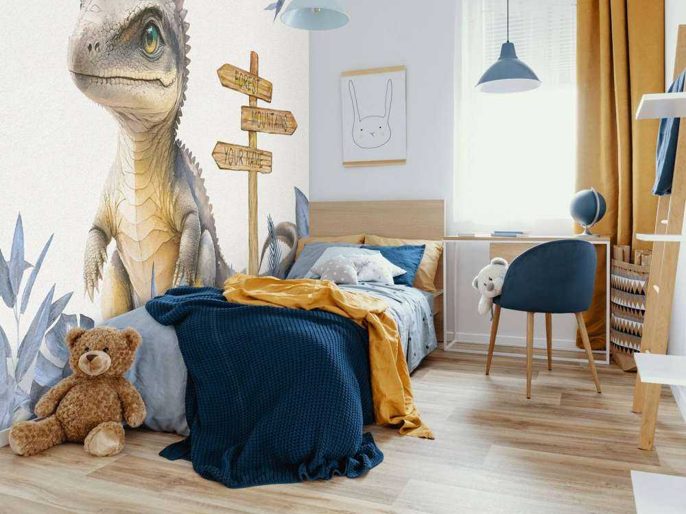 Baby spinosaurus nella giungla blu