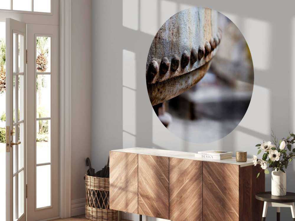 Dettaglio di una caldaia a vapore arrugginita