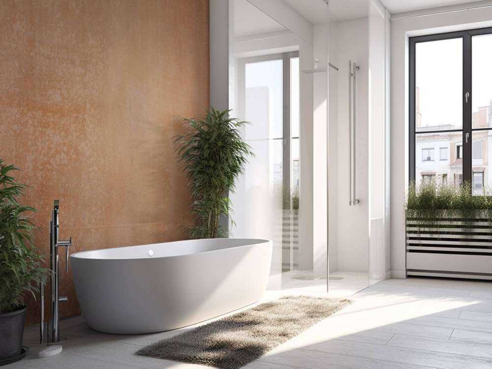 Calcestruzzo color terracotta con linee morbide