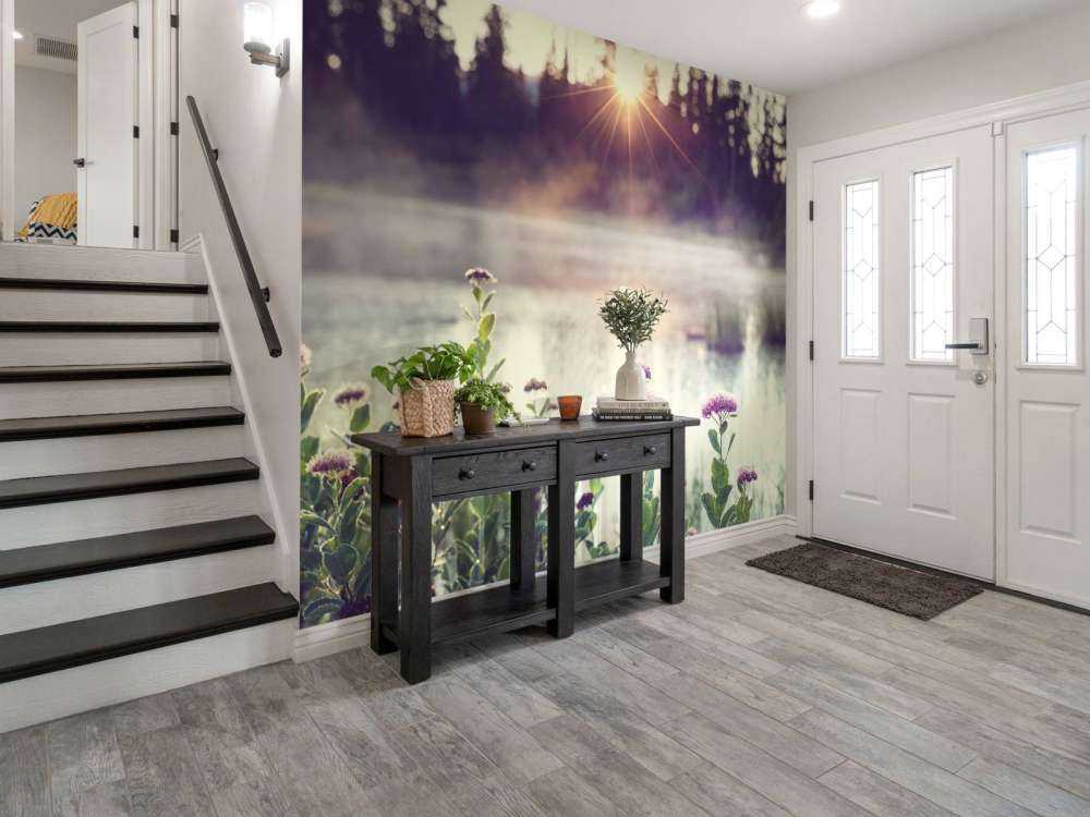 Lago di evaporazione con fiori