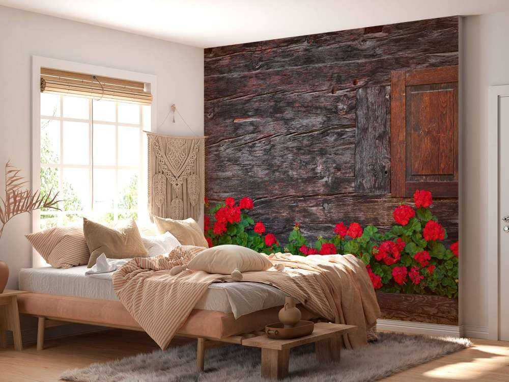 Legno vecchio con fiori