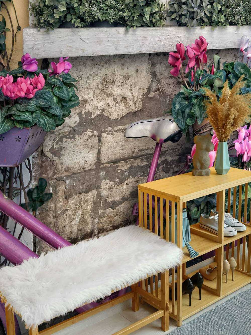 Bicicletta d'epoca con fiori