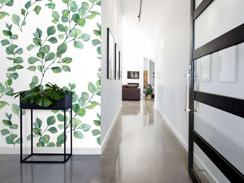 Foglie e rami acquerellati