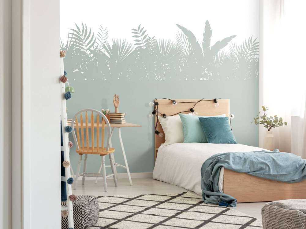 Sagome di foglie di palma, verde chiaro