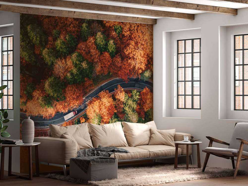 Strada tortuosa con camion