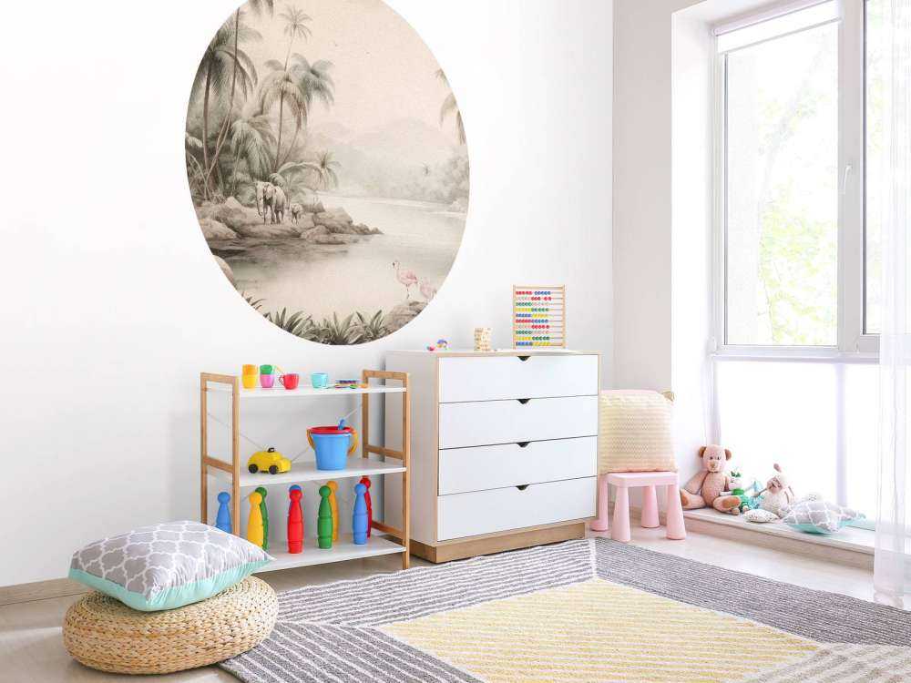 Paesaggio con animali nella giungla