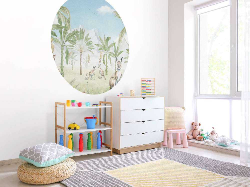 Paesaggio di canguri a colori