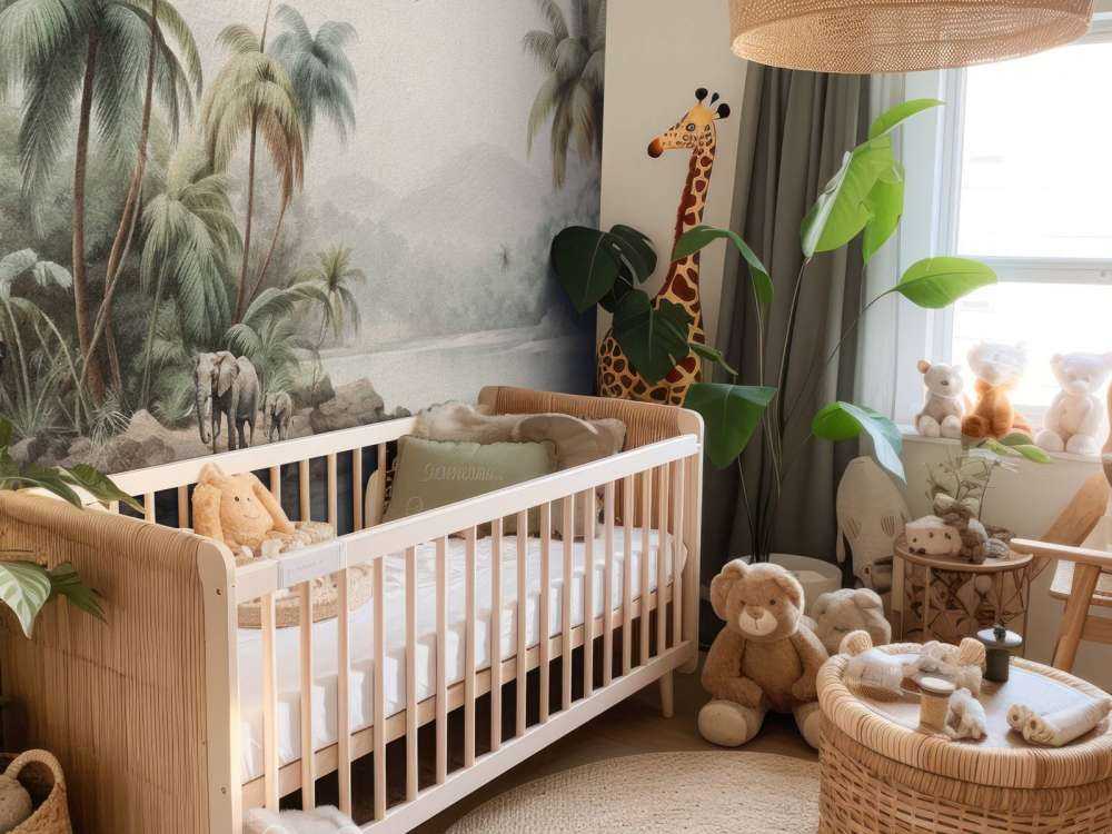 Paesaggio della giungla con animali a colori