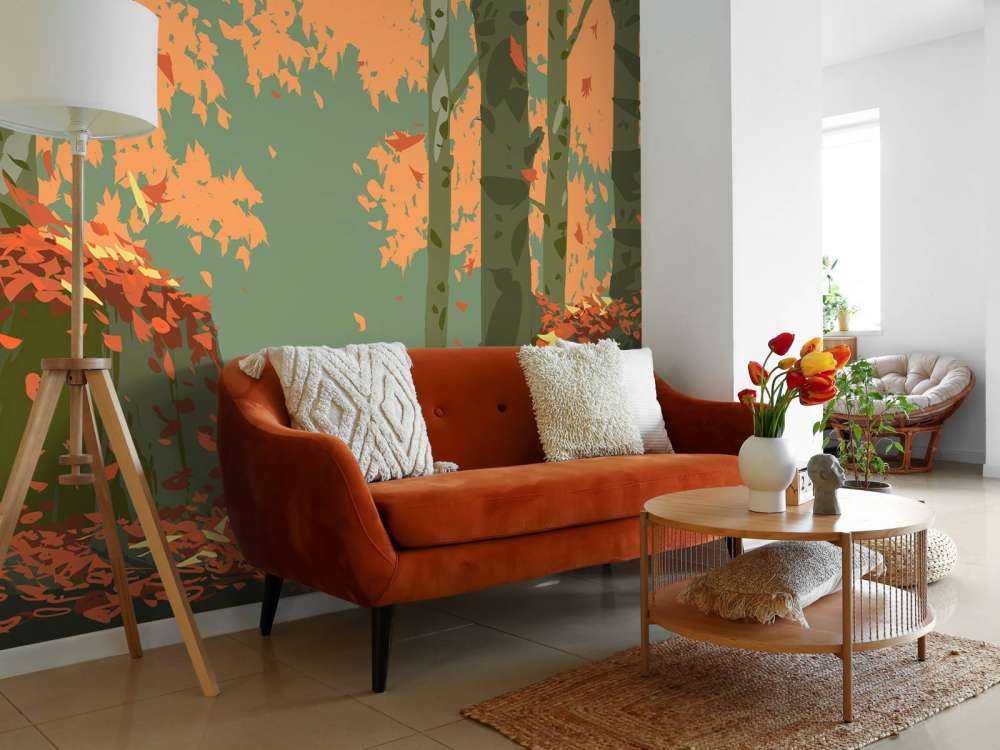 Illustrazione della foresta autunnale