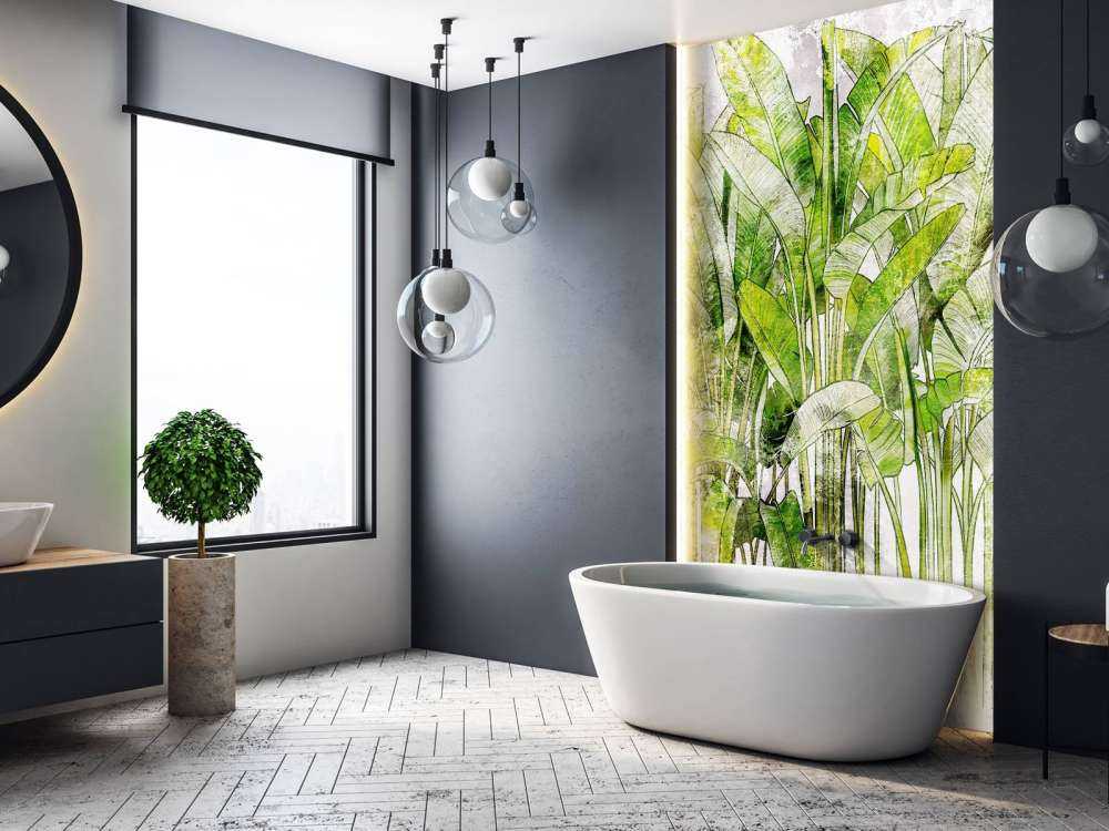 Grandes hojas de palmera dibujadas