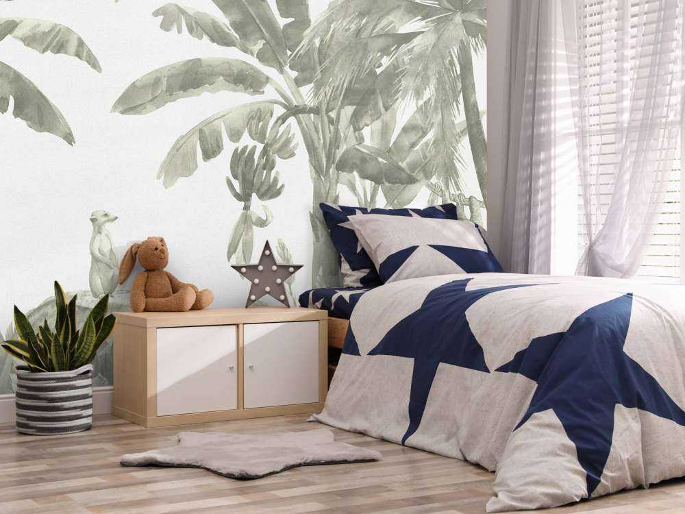 Piccoli animali della giungla in verde