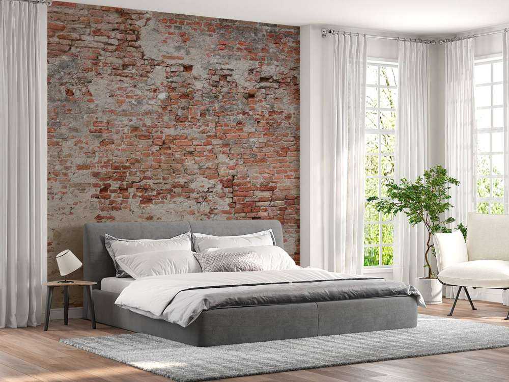 Muro di mattoni in rovina