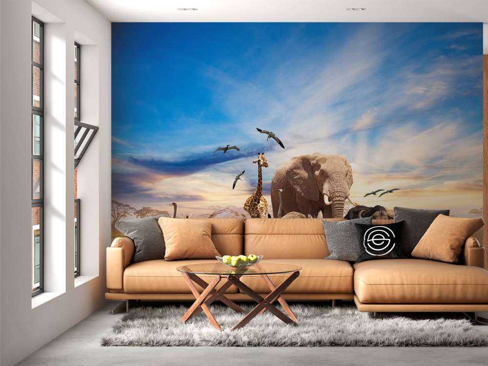 Gruppo di animali africani