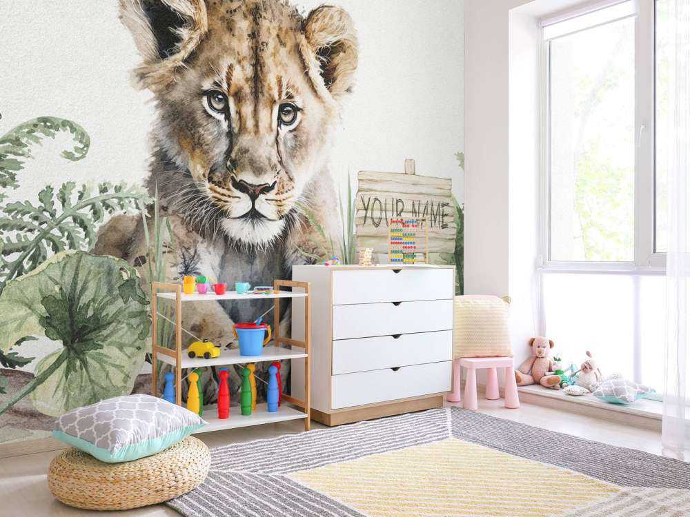 Giovane leone nella giungla