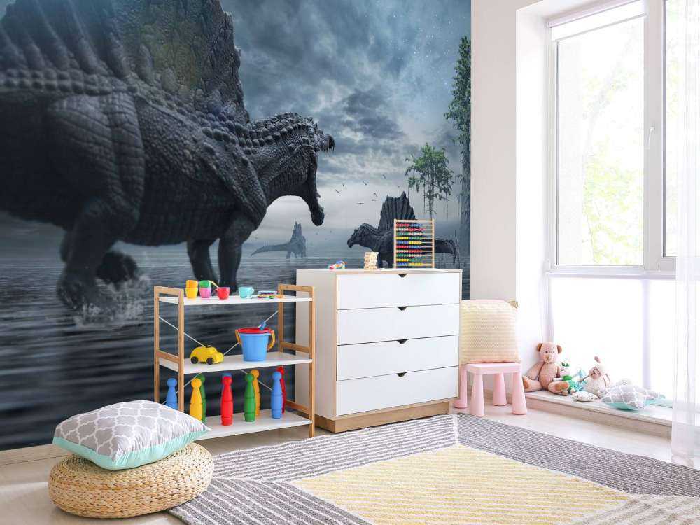 Gruppo di Spinosauri in una zona di caccia