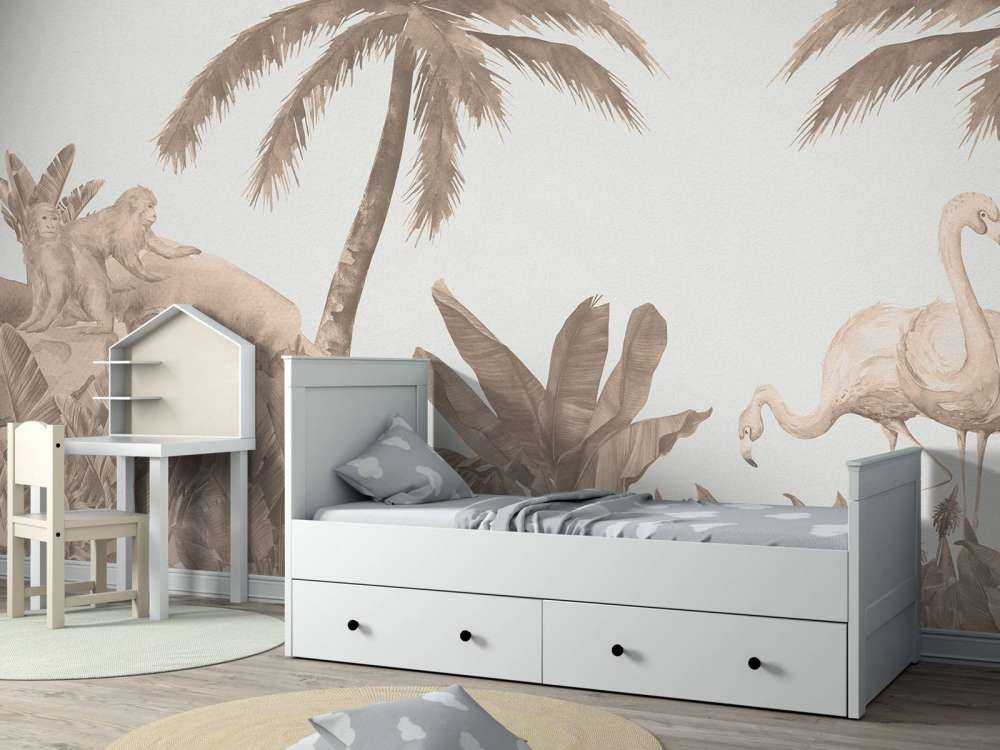 Scimmie e fenicotteri