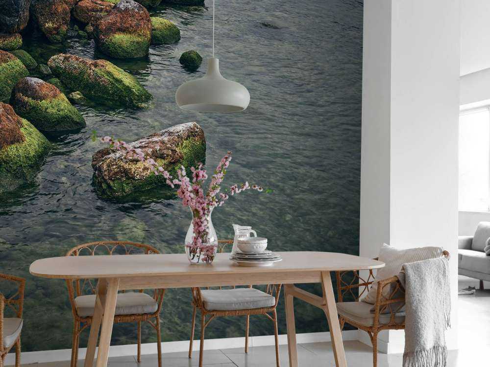 Rocce sul lago di montagna